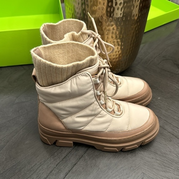 New Sam Edelman Tabitha Women Sam Edelman Tabitha Puffer Lace Up Boot Moonbeam